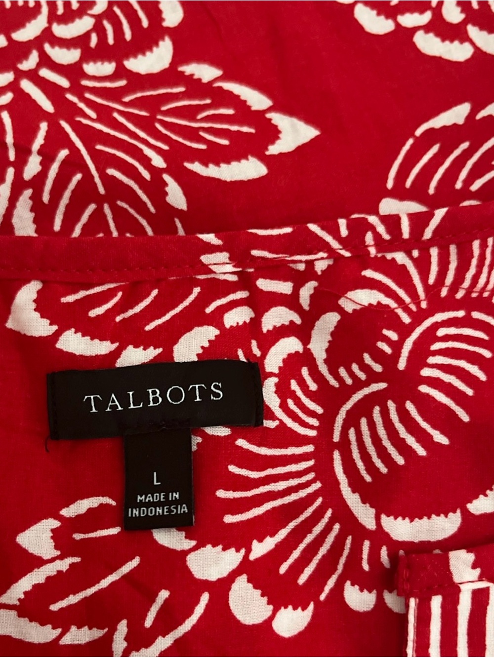 Talbots Capri Rose Split Neck Top - Picture 6 of 7